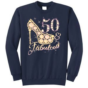 Fabulous & 50 Sparkly Heel 50th Birthday Sweatshirt