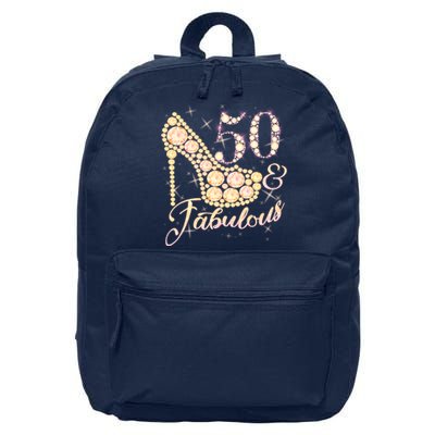 Fabulous & 50 Sparkly Heel 50th Birthday 16 in Basic Backpack