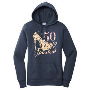 Fabulous & 50 Sparkly Heel 50th Birthday Women's Pullover Hoodie