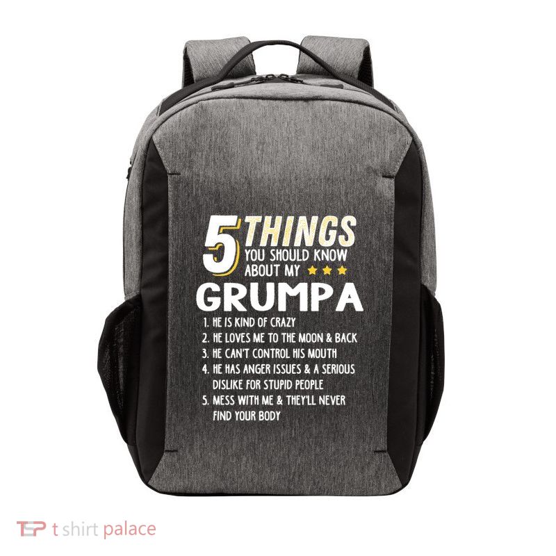 Funny 5 Things Grandpa Grumpa Vector Backpack