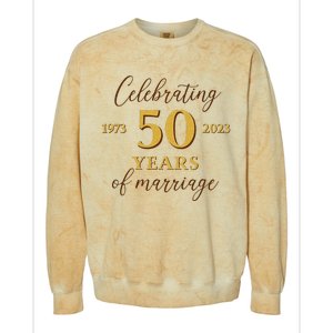 Funny 50 Years Of Marriage 1973 50th Wedding Anniversary Colorblast Crewneck Sweatshirt