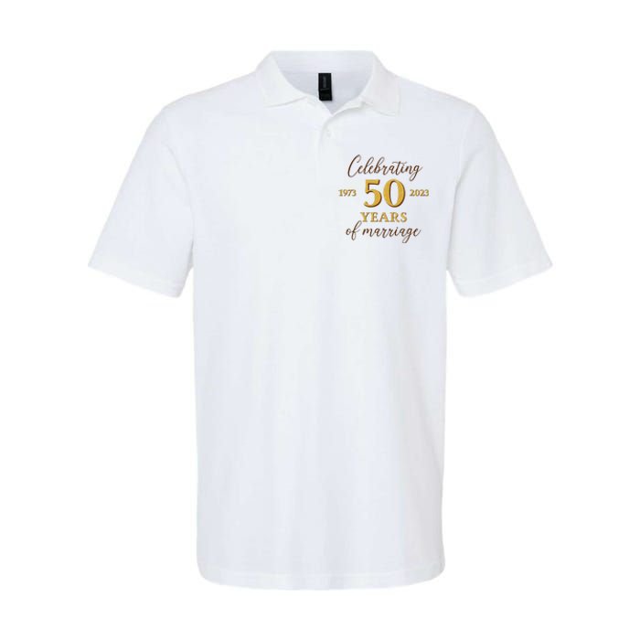 Funny 50 Years Of Marriage 1973 50th Wedding Anniversary Softstyle Adult Sport Polo