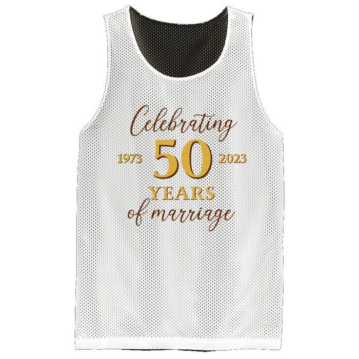 Funny 50 Years Of Marriage 1973 50th Wedding Anniversary Mesh Reversible Basketball Jersey Tank