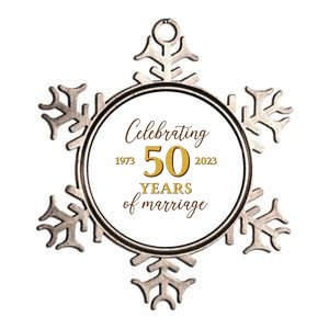 Funny 50 Years Of Marriage 1973 50th Wedding Anniversary Metallic Star Ornament