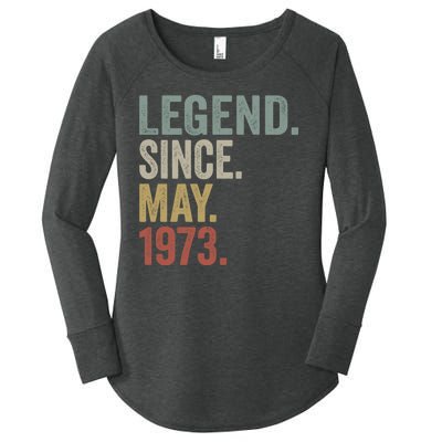 Funny 50 Year Old May 1973 Vintage Retro 50th Birthday Gift Women's Perfect Tri Tunic Long Sleeve Shirt