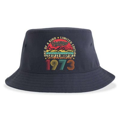 Funny 50 Year Old September 1973 Vintage Retro 50th Birthday Sustainable Bucket Hat