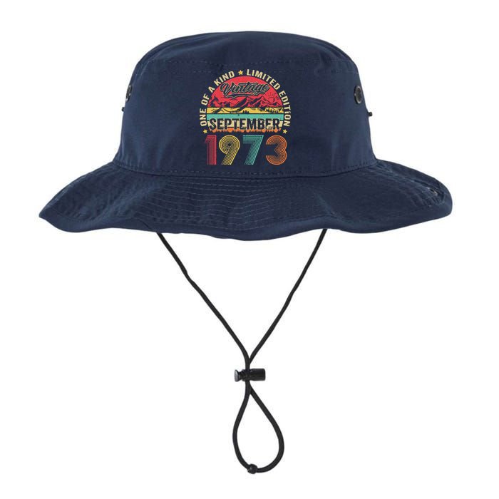 Funny 50 Year Old September 1973 Vintage Retro 50th Birthday Legacy Cool Fit Booney Bucket Hat