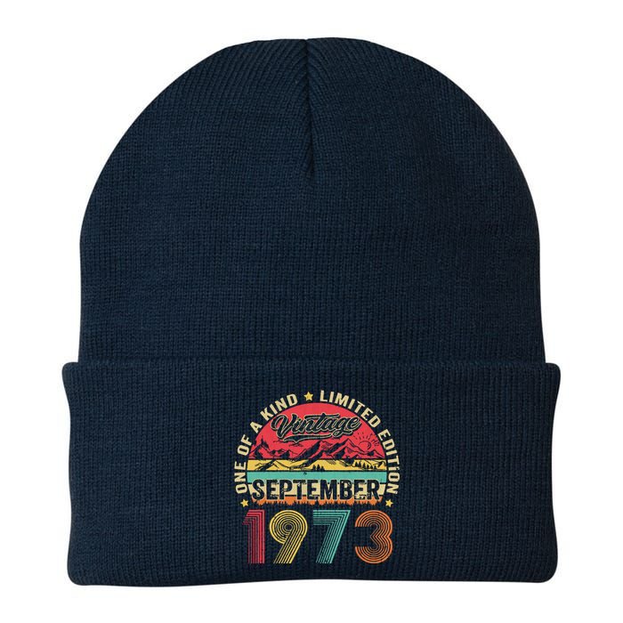 Funny 50 Year Old September 1973 Vintage Retro 50th Birthday Knit Cap Winter Beanie