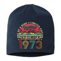 Funny 50 Year Old September 1973 Vintage Retro 50th Birthday Sustainable Beanie