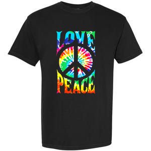 Funny 60s 70s Tie Dye Peace Hand Sign Hippie Garment-Dyed Heavyweight T-Shirt