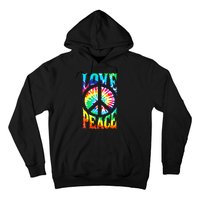 Funny 60s 70s Tie Dye Peace Hand Sign Hippie Hoodie