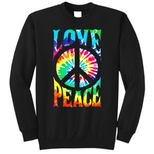 Funny 60s 70s Tie Dye Peace Hand Sign Hippie Sweatshirt