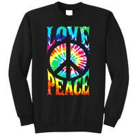 Funny 60s 70s Tie Dye Peace Hand Sign Hippie Sweatshirt