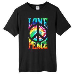 Funny 60s 70s Tie Dye Peace Hand Sign Hippie Tall Fusion ChromaSoft Performance T-Shirt