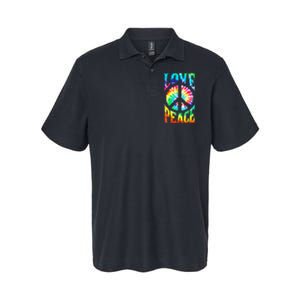 Funny 60s 70s Tie Dye Peace Hand Sign Hippie Softstyle Adult Sport Polo