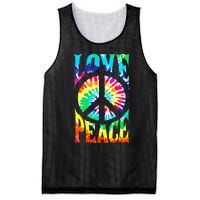 Funny 60s 70s Tie Dye Peace Hand Sign Hippie Mesh Reversible Basketball Jersey Tank