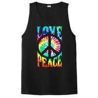 Funny 60s 70s Tie Dye Peace Hand Sign Hippie PosiCharge Competitor Tank