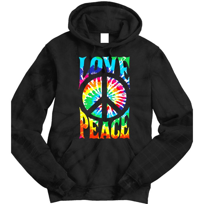 Funny 60s 70s Tie Dye Peace Hand Sign Hippie Tie Dye Hoodie