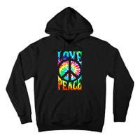 Funny 60s 70s Tie Dye Peace Hand Sign Hippie Tall Hoodie