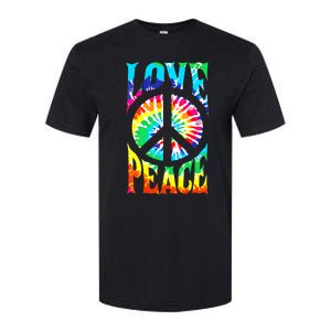 Funny 60s 70s Tie Dye Peace Hand Sign Hippie Softstyle CVC T-Shirt