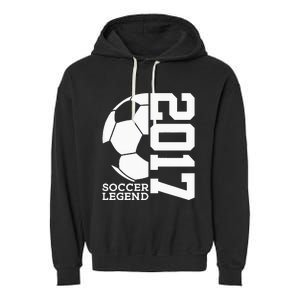 Football 6th Birthday Soccer Legend 2017 Garment-Dyed Fleece Hoodie