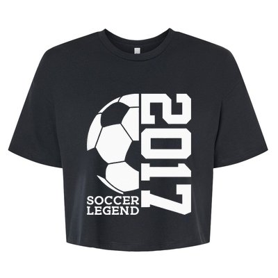 Football 6th Birthday Soccer Legend 2017 Bella+Canvas Jersey Crop Tee