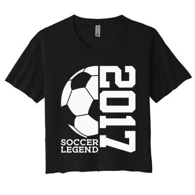 Football 6th Birthday Soccer Legend 2017 Women's Crop Top Tee