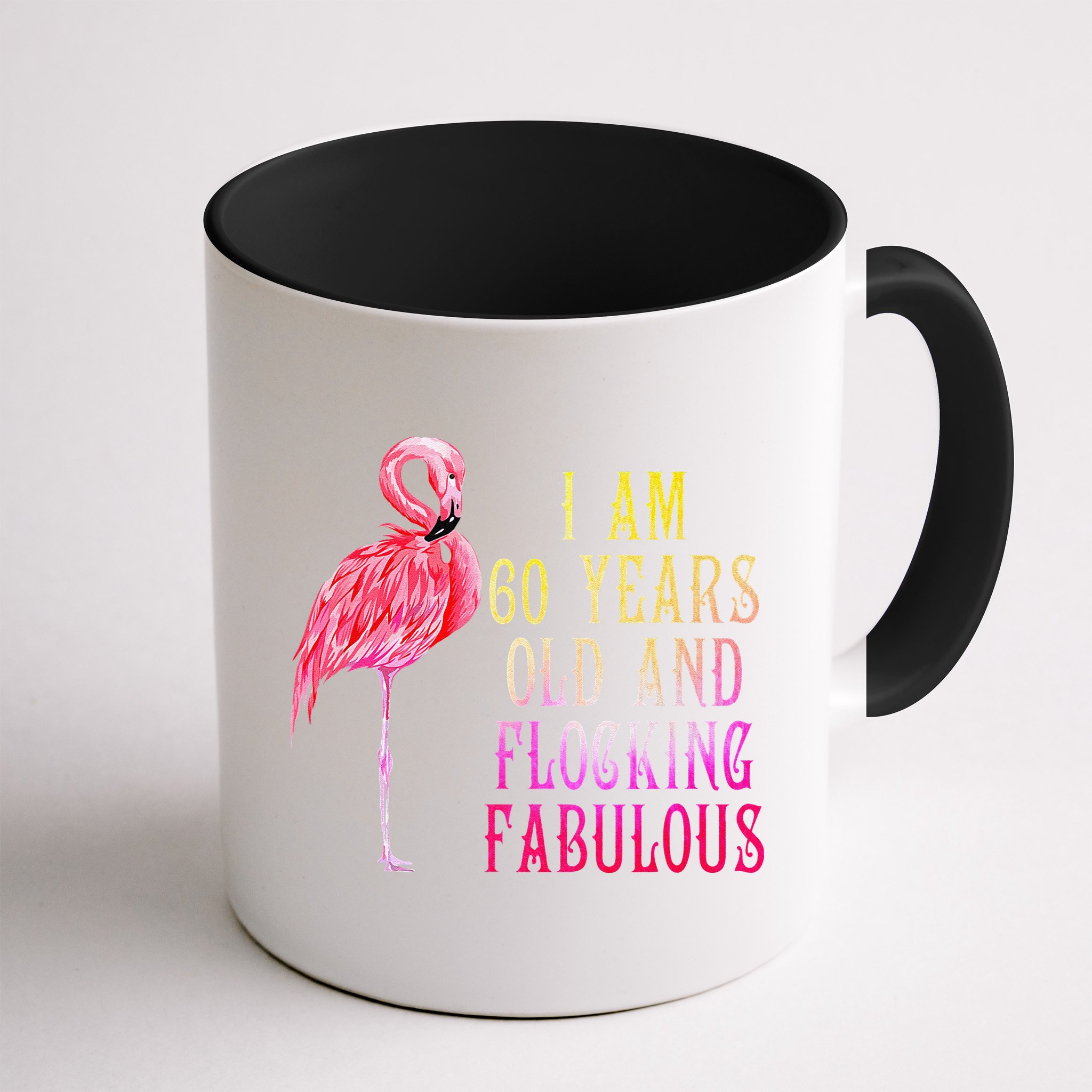 Funny 60th Birthday Pink Watercolor Flamingo 60 Year Mug