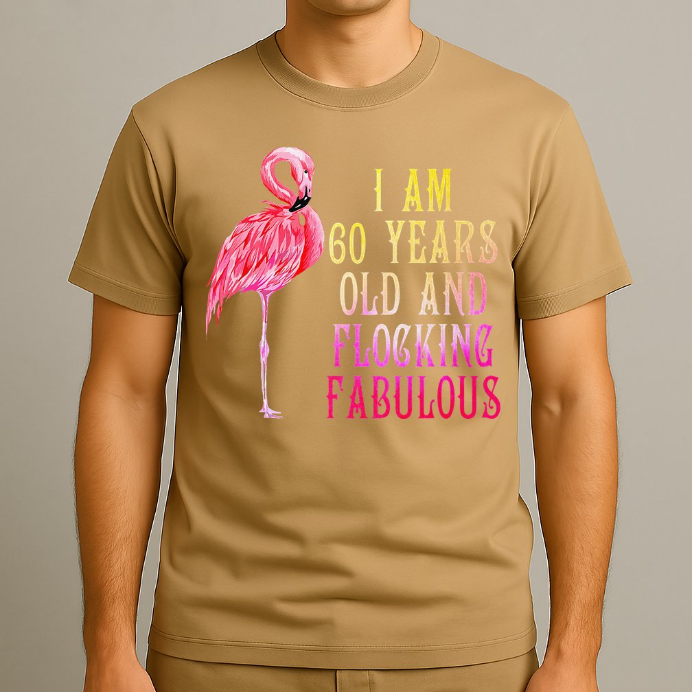 Funny 60th Birthday Pink Watercolor Flamingo 60 Year T-Shirt