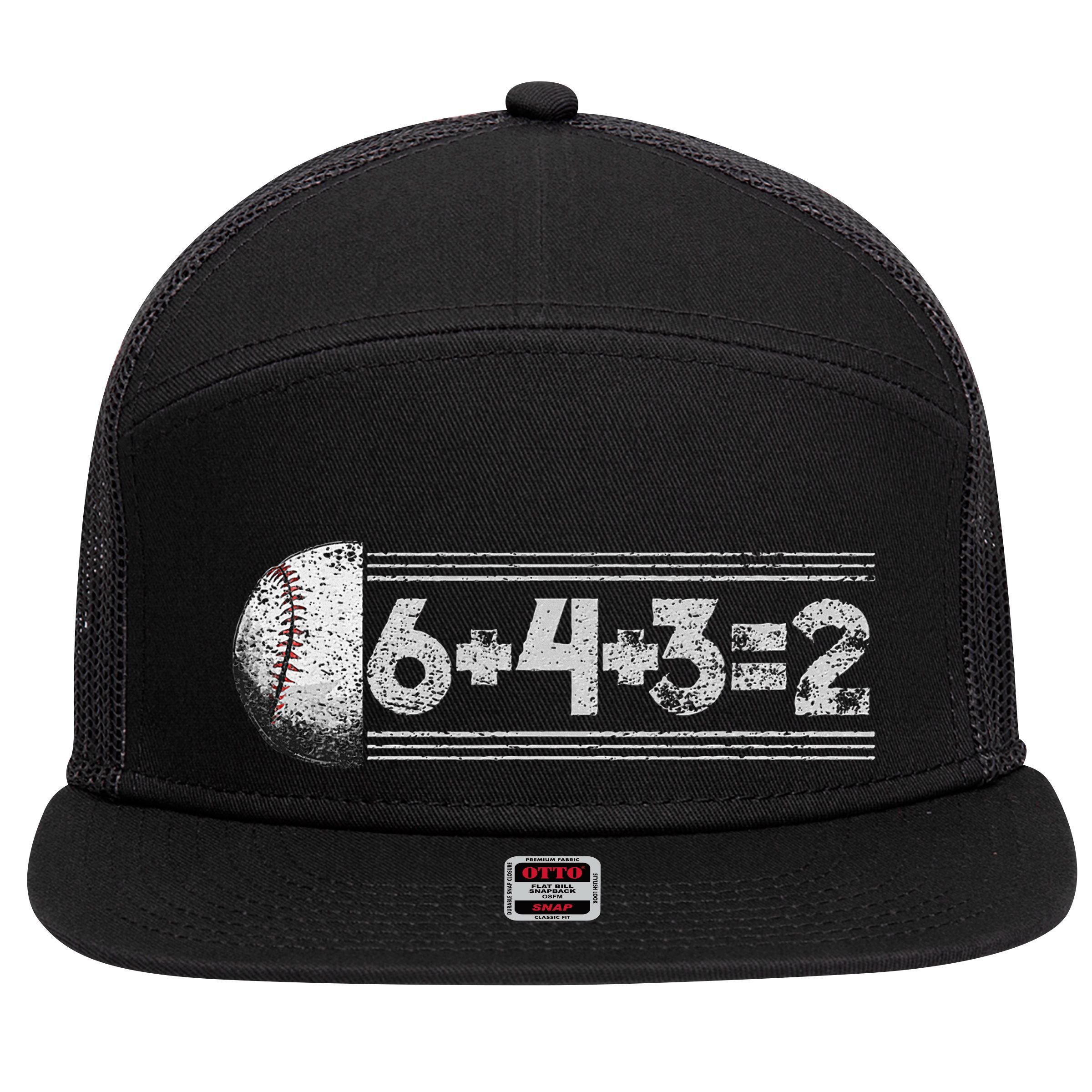 Funny 6+4+3=2 Baseball 7 Panel Mesh Trucker Snapback Hat