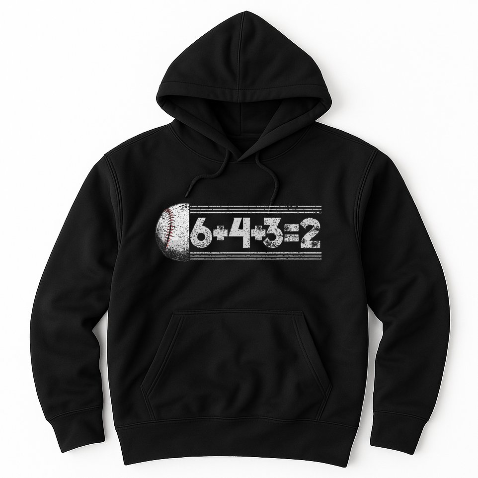 Funny 6+4+3=2 Baseball Hoodie
