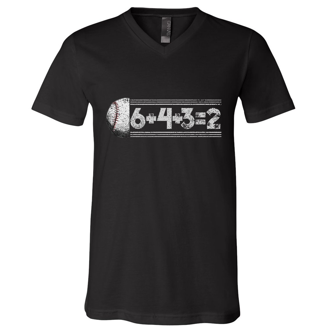 Funny 6+4+3=2 Baseball V-Neck T-Shirt