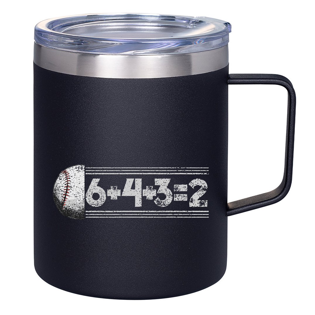 Funny 6+4+3=2 Baseball 12oz Stainless Steel Coffee Mug