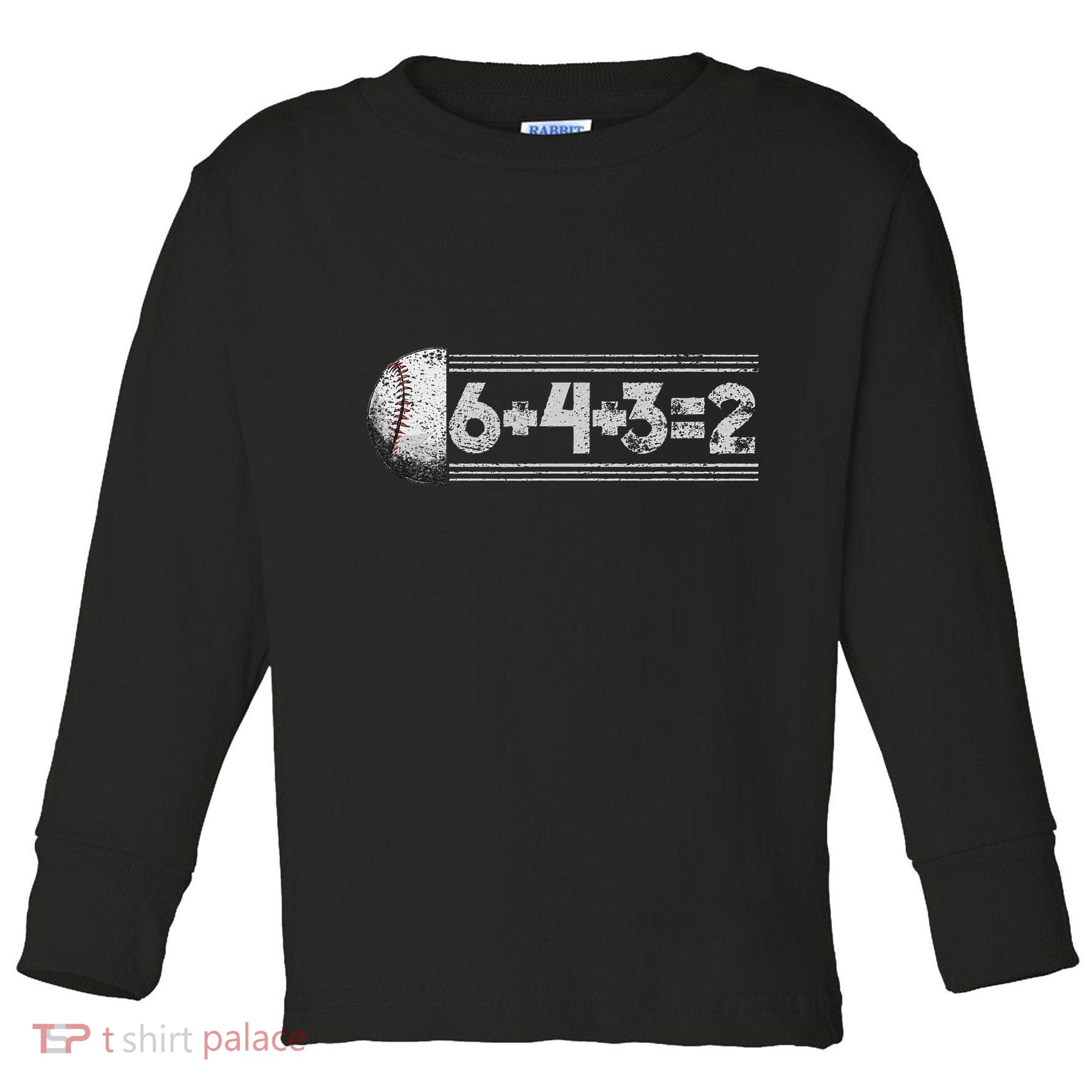 Funny 6+4+3=2 Baseball Toddler Long Sleeve Shirt