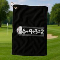 Funny 6+4+3=2 Baseball Golf Towel