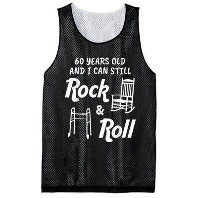 Funny 60th Birthday Gag Gift Rock and Roll Mesh Reversible Basketball Jersey Tank