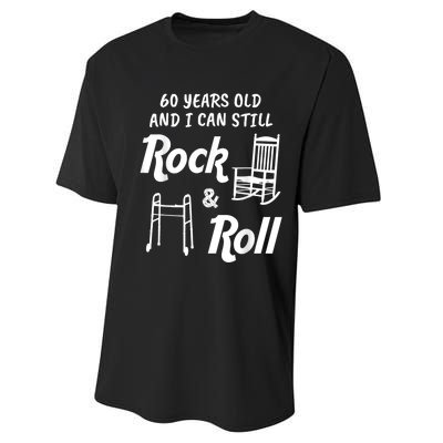 Funny 60th Birthday Gag Gift Rock and Roll Performance Sprint T-Shirt