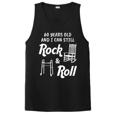 Funny 60th Birthday Gag Gift Rock and Roll PosiCharge Competitor Tank