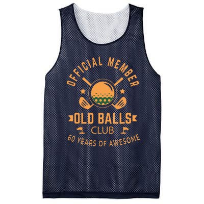 Funny 60th Birthday Old Balls Club 60 Year Old Golfer Mesh Reversible Basketball Jersey Tank