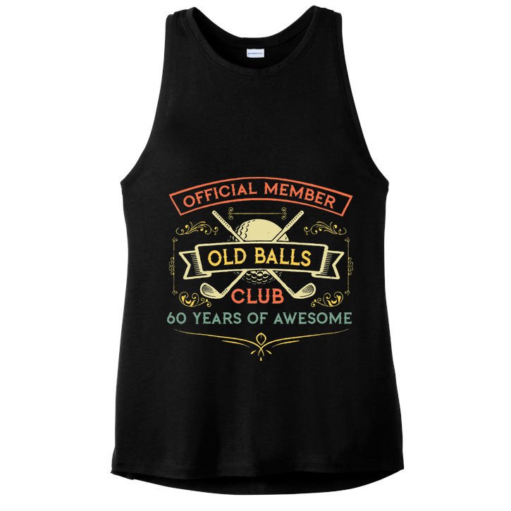 Funny 60th Birthday Old Balls Club 60 Year Old Golfer Ladies PosiCharge Tri-Blend Wicking Tank