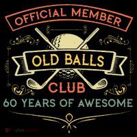 Funny 60th Birthday Old Balls Club 60 Year Old Golfer Tall T-Shirt