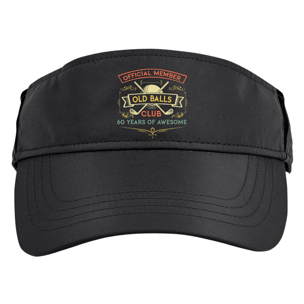 Funny 60th Birthday Old Balls Club 60 Year Old Golfer Adult Drive Performance Visor