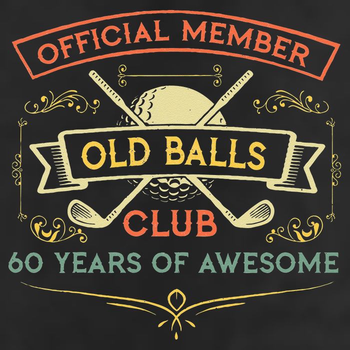 Funny 60th Birthday Old Balls Club 60 Year Old Golfer Adult Drive Performance Visor