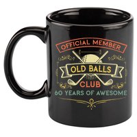 Funny 60th Birthday Old Balls Club 60 Year Old Golfer 11oz C Handle Ceramic Mug