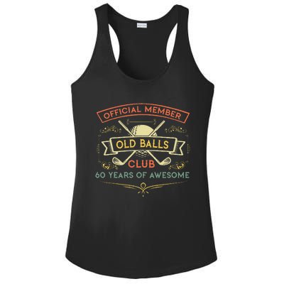 Funny 60th Birthday Old Balls Club 60 Year Old Golfer Ladies PosiCharge Competitor Racerback Tank