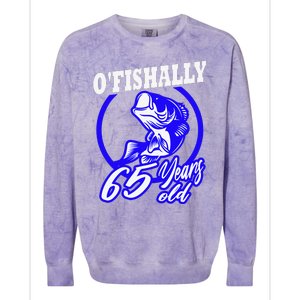 Funny 65th Birthday Fishing Fisherman 65 Years Old Gift Colorblast Crewneck Sweatshirt