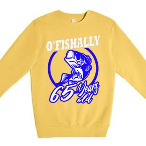 Funny 65th Birthday Fishing Fisherman 65 Years Old Gift Premium Crewneck Sweatshirt