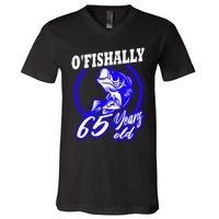 Funny 65th Birthday Fishing Fisherman 65 Years Old Gift V-Neck T-Shirt