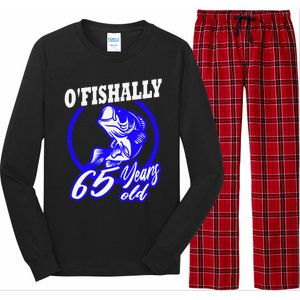 Funny 65th Birthday Fishing Fisherman 65 Years Old Gift Long Sleeve Pajama Set