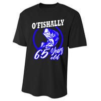 Funny 65th Birthday Fishing Fisherman 65 Years Old Gift Performance Sprint T-Shirt